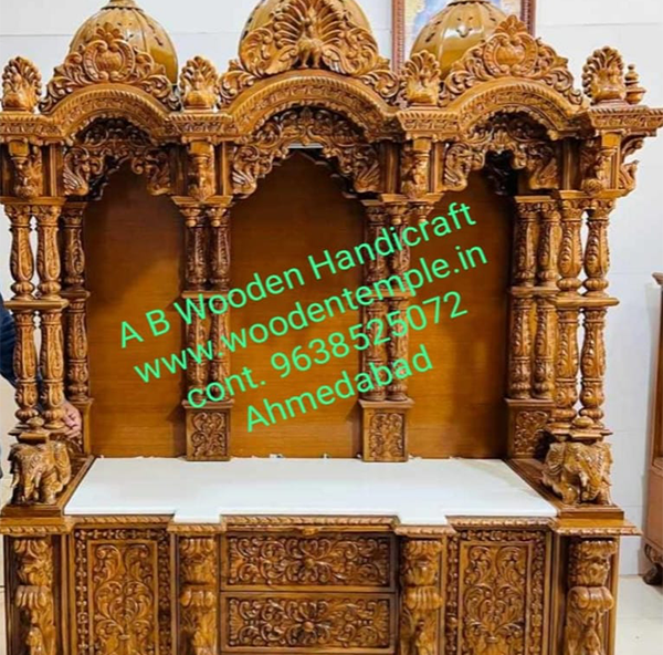 Handmade Wooden Temple Teak Wood Manufacturer in Ahmedabad