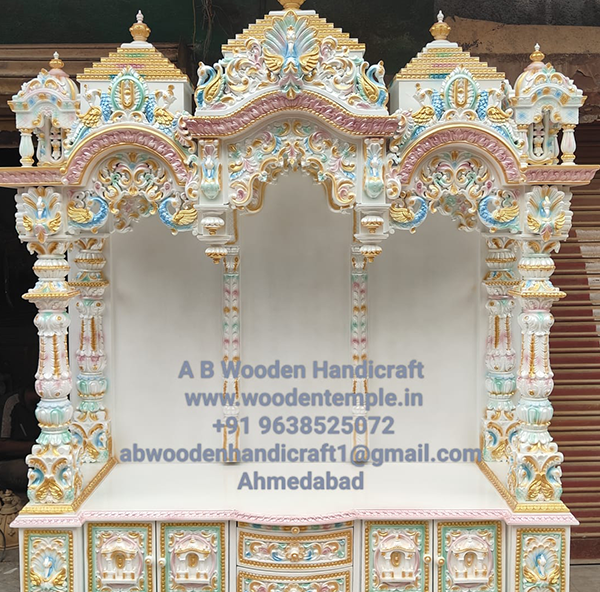 Traditional Silver Wooden Temple Manufacturer in India